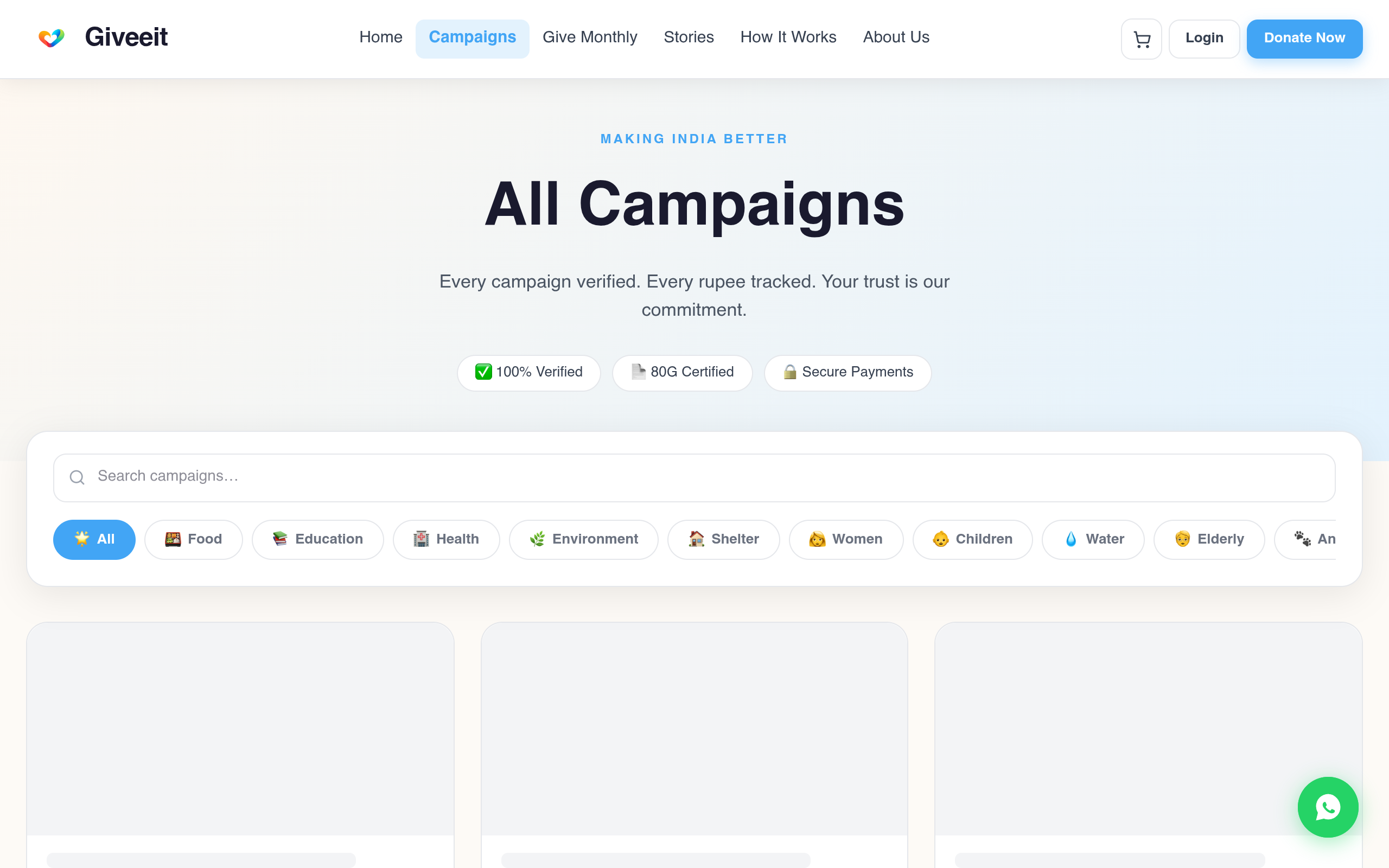 Giveeit All Campaigns