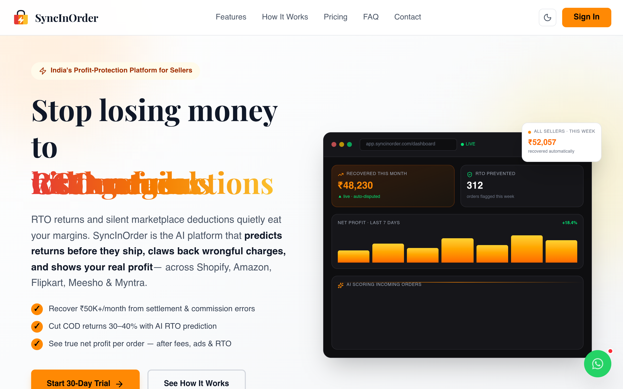 SyncInOrder Dashboard